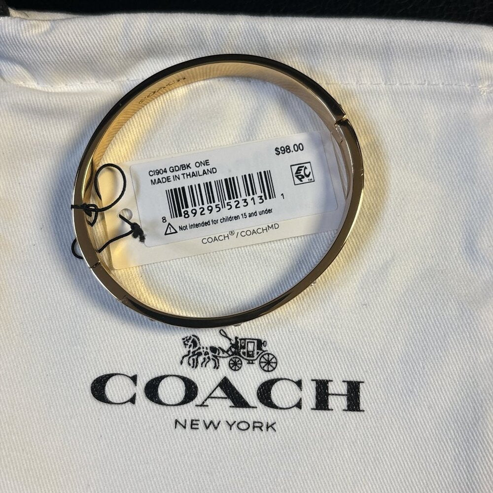 Coach Signature Enamel Hinged Bangle CI904 - NWT