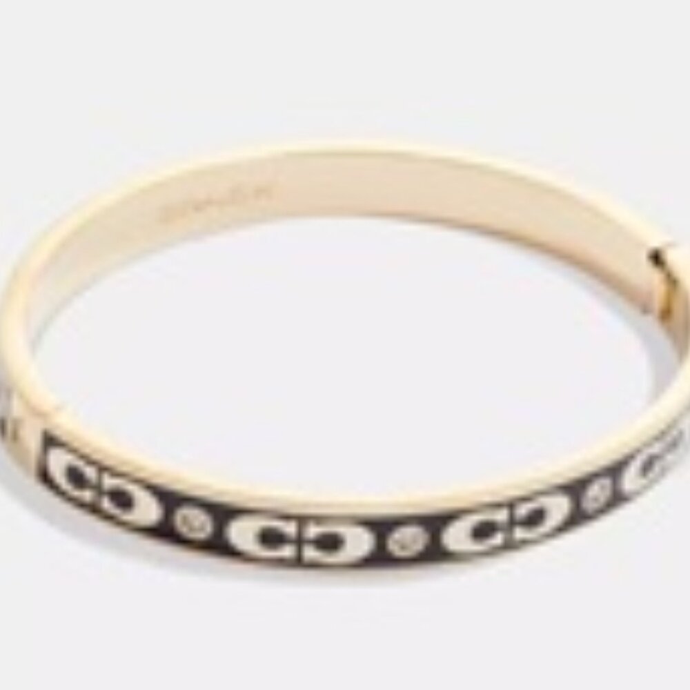 Coach Signature Enamel Hinged Bangle CI904 - NWT