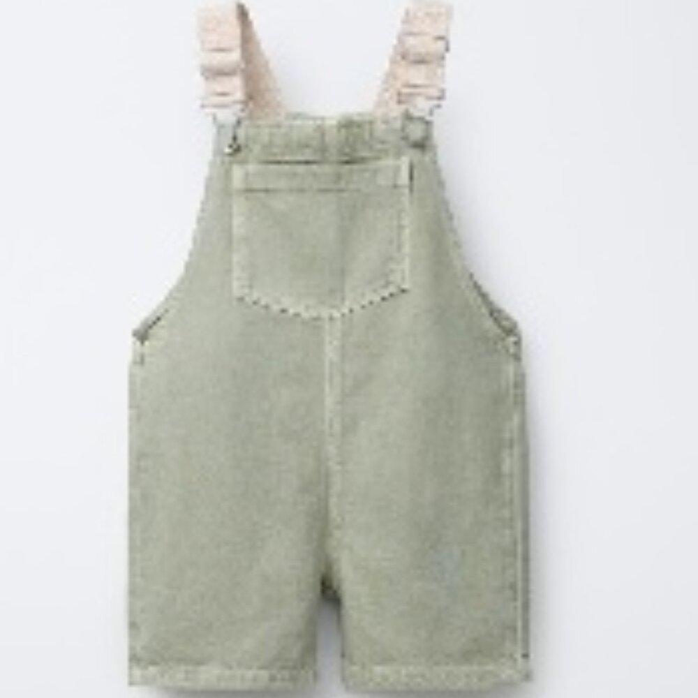Zara - CANVAS SHORT TWILL DUNGAREES - 18 Months
