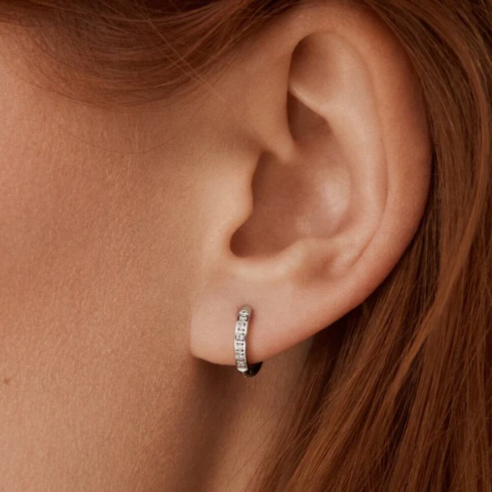 MIA - Mini Stacks Chic Huggie Earrings - 8mm - Stainless Steel - NWT
