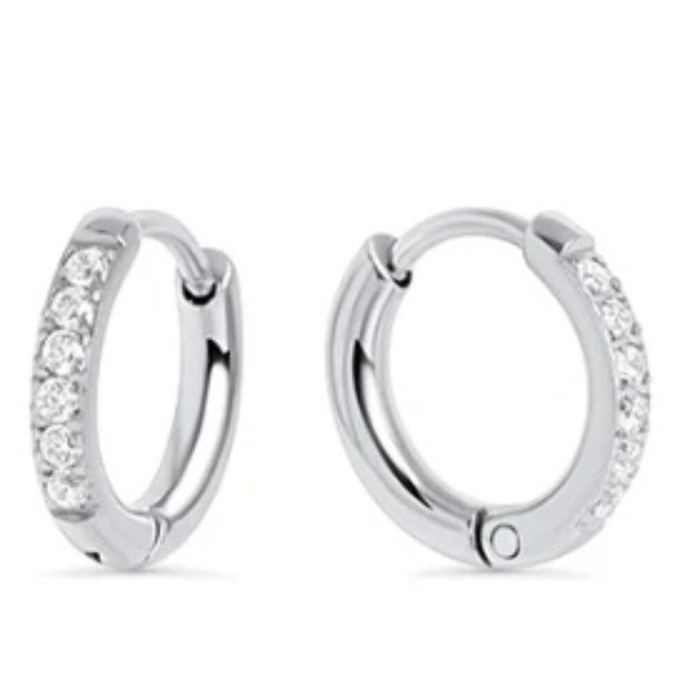 MIA - Mini Stacks Chic Huggie Earrings - 8mm - Stainless Steel - NWT