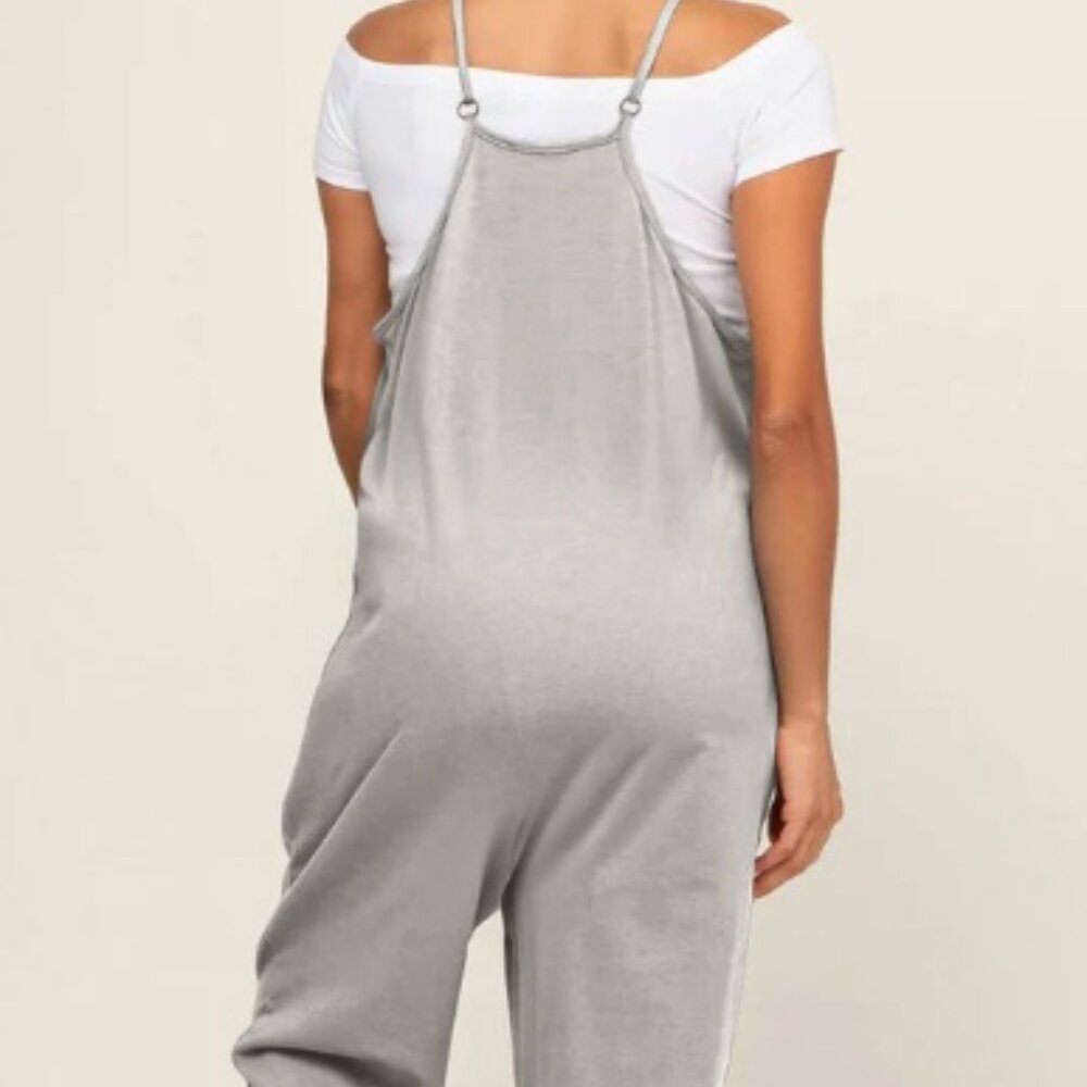 Lahloya Oversized Maternity Jumpsuit - Light Gray- Medium - NWT