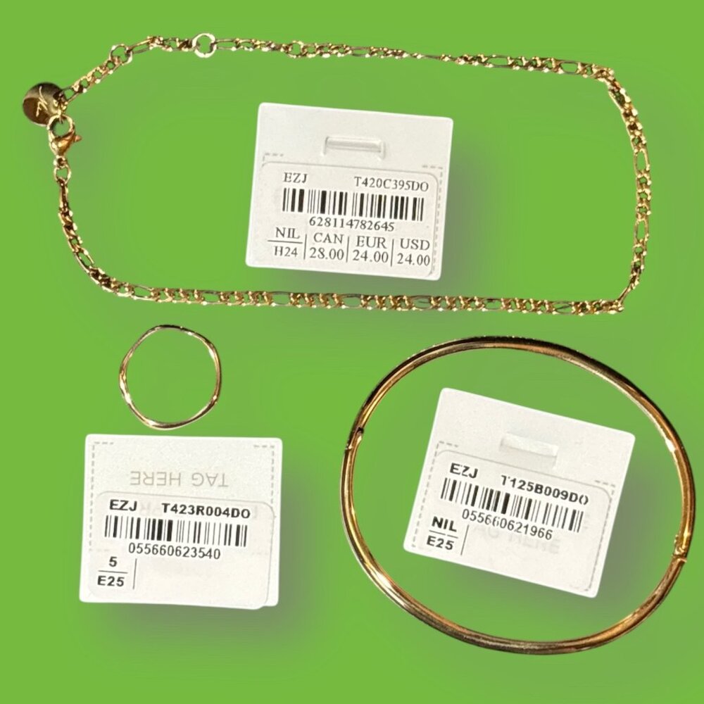 3 piece Mia - Gold Ring (size 5), Anklet and Bracelet - NWT