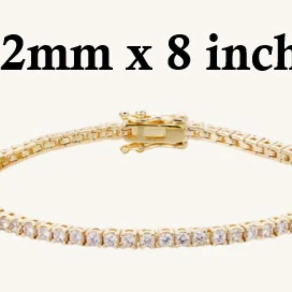 C&C LUXURY CO MAISSANITE TENNIS BRACELET - GOLD - NWT