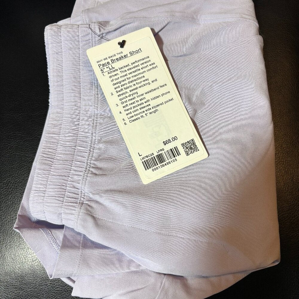 Lululemon -  Men's Pace Breaker Linerless Short 5" - size Large