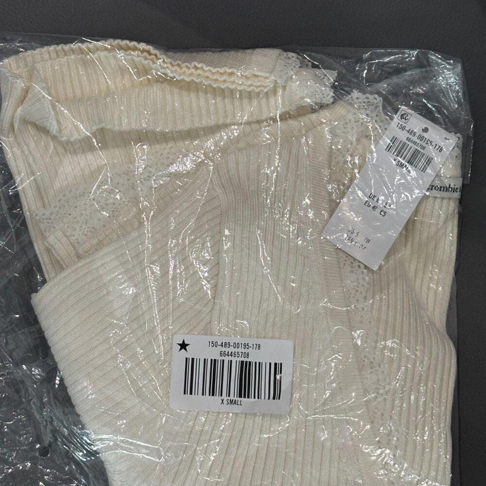 A&F Lace-Trim Cardigan - XSMALL - NWT