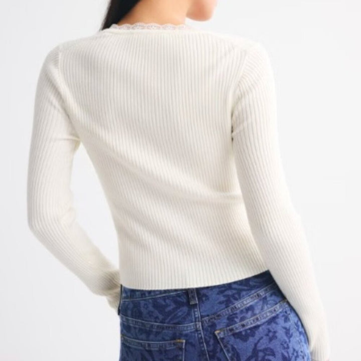 A&F Lace-Trim Cardigan - XSMALL - NWT