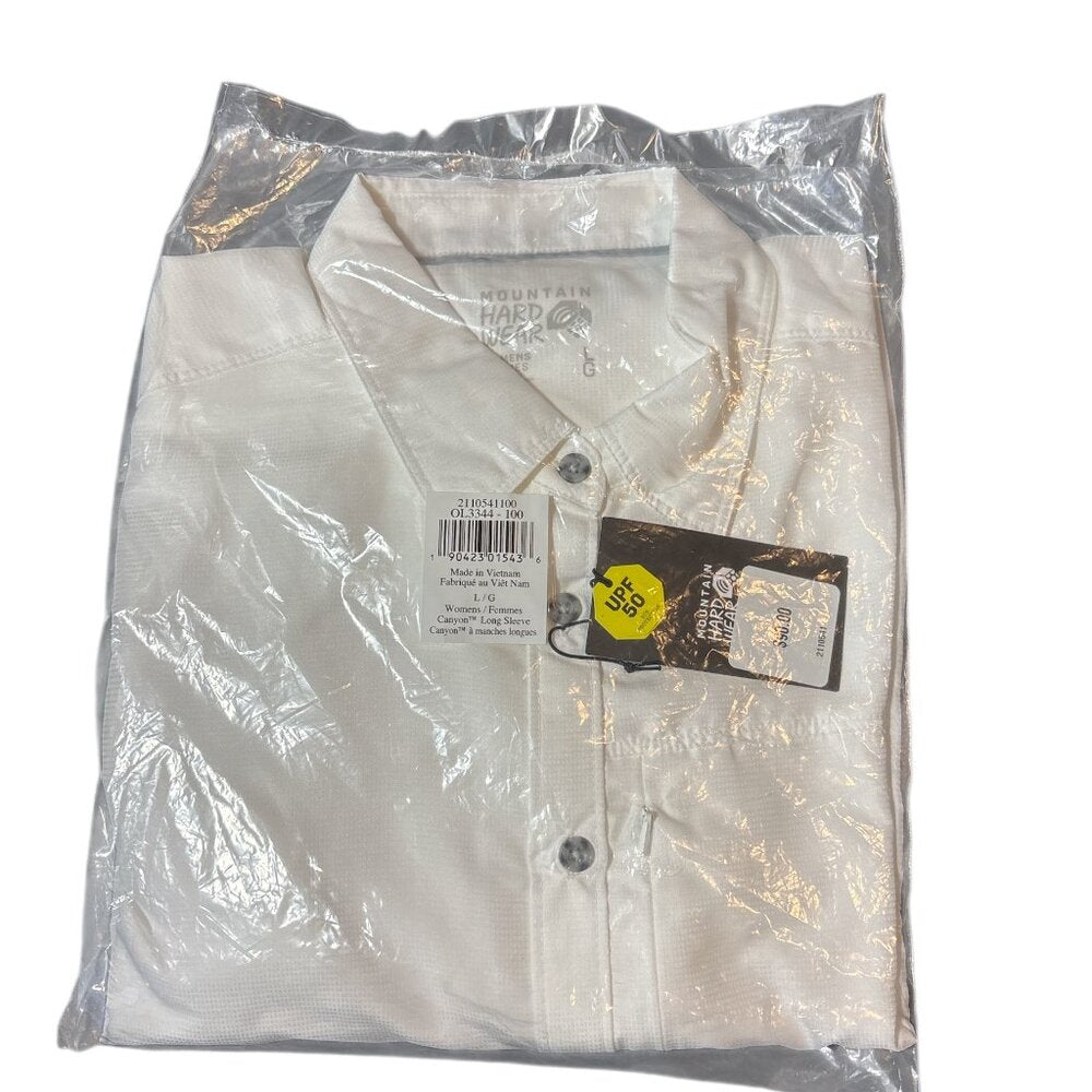 Mountain Hardwear Women's Canyon Long Sleeve - LARGE - WHITE - NWT