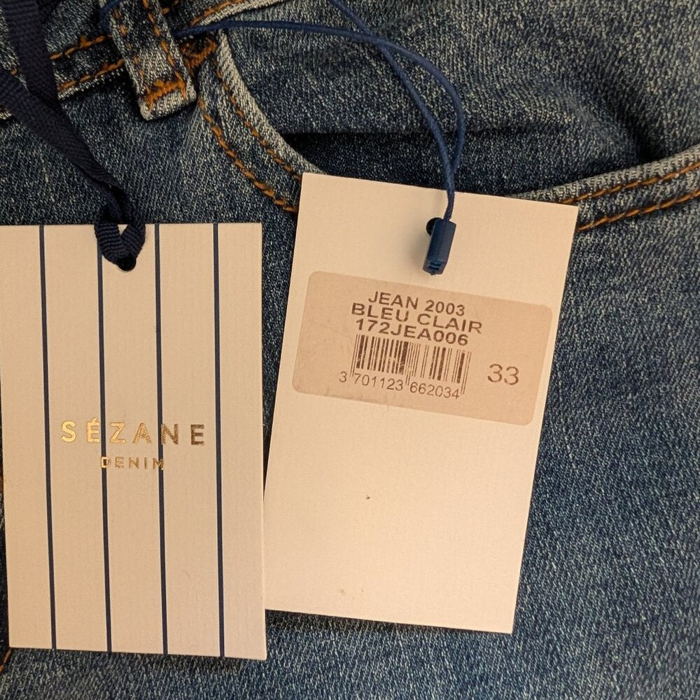 SEZANE DENIM - JEAN 2003 - BLEU CLAIR SIZE 33X27 - NEW